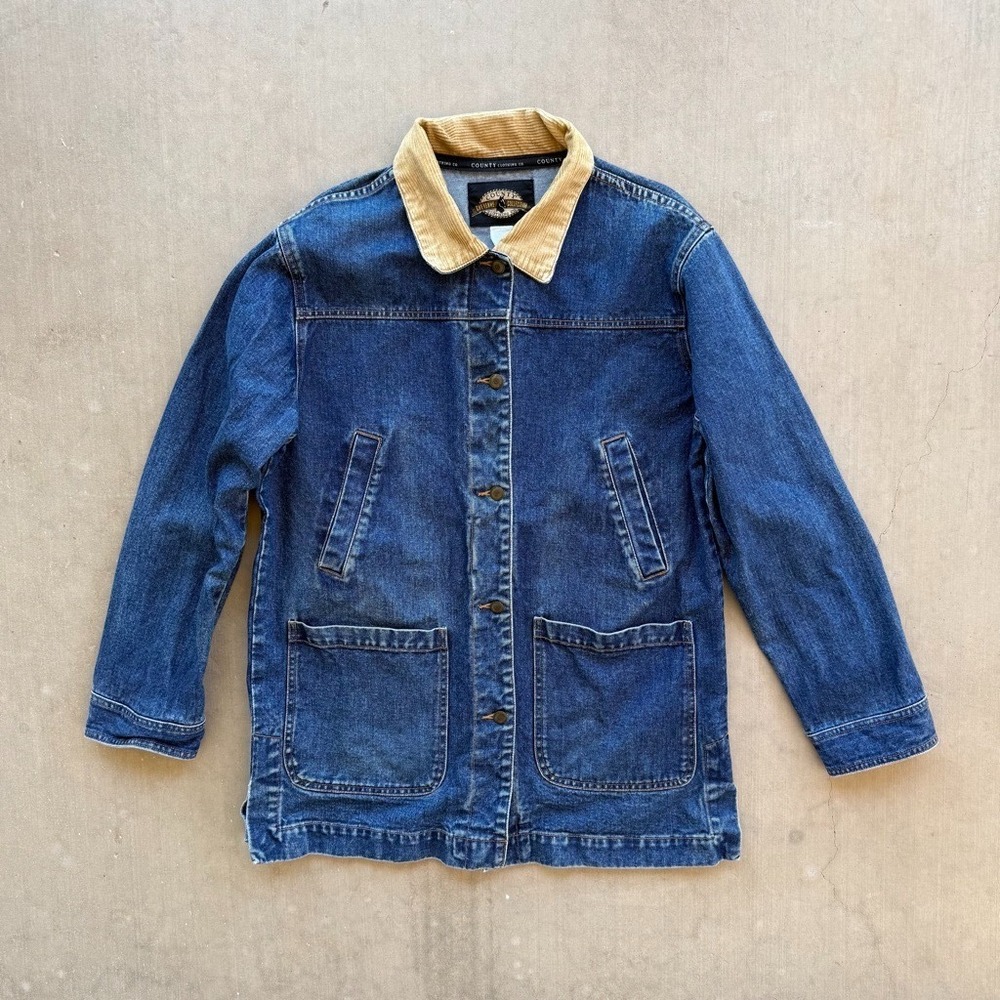 Vintage County Clothing Co‎ Denim Barn Jacket Corduroy Collar Chore Coat Western